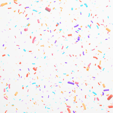 Colorful Sprinkles On White Isolated Background