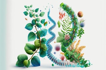 green sustainability DNA abstract generative ai design
