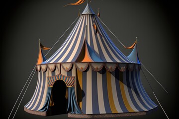 cartoon fun circus tent generative ai illustration
