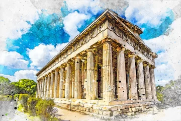 Fotobehang Temple of Hephaestus in Athens © nejdetduzen