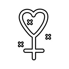 Obraz premium Gender symbol female. Element for greeting cards, posters, stickers and seasonal design.