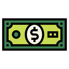 Dollar filled outline icon style