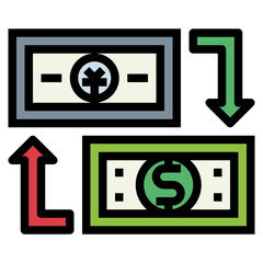 exchange filled outline icon style