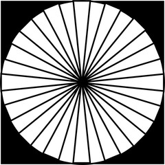 Vector, Image of Stargate Optical Illusion, in black and white, on a black background
