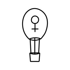 Doodle Air balloon. Element for greeting cards, posters, stickers and seasonal design