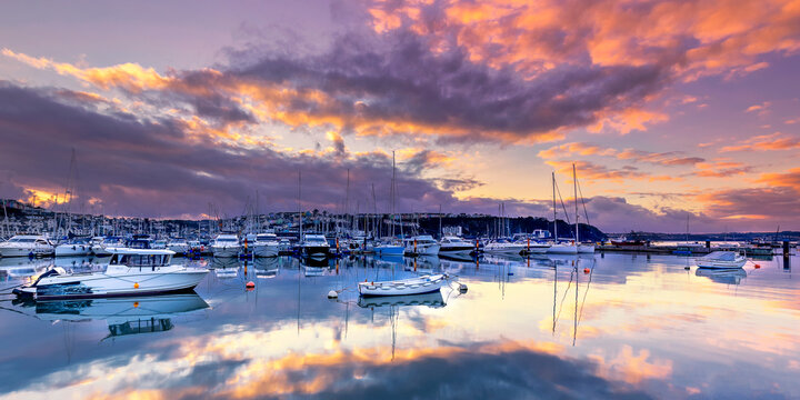 Brixham Marina Sunset Panorama