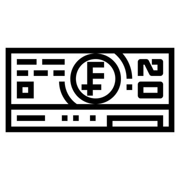 recommend clip art: franc line icon style