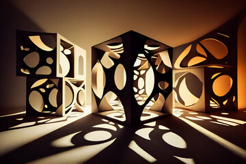 Capturing Unique Abstract Shadows with Creative Techniques. Generative AI.