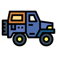 Naklejka premium jeep filled outline icon style