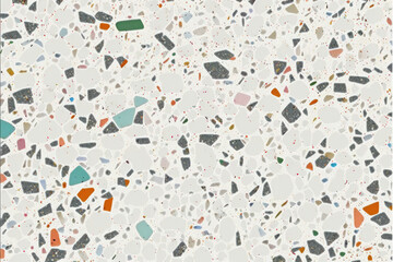 Obraz premium Terrazzo marble material, granite, quartz, or glass set in a concrete. Using in various forms in flooring, countertops, and other decorative applications, popular choice for interior, Generative AI.