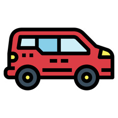 minivan filled outline icon style