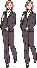 歩く 就活生／ビジネスウーマン　全身