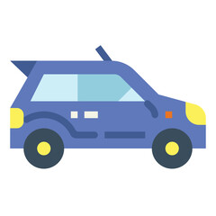 compact car flat icon style