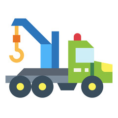 tow truck flat icon style