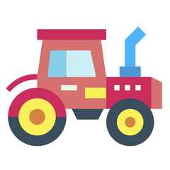 tractor flat icon style