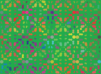 vector colorful floral ornament on a green background