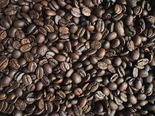 Background of many coffee beans