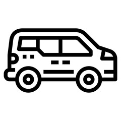 minivan line icon style