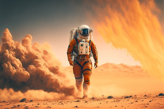 orange space suit for astronaut