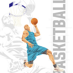 Fototapeta premium Basketball player illustration character in abstract style