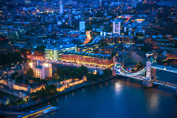 Fototapeta premium City of London banking and business area view at sunset. London, UK