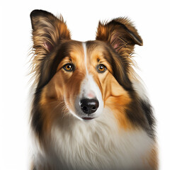Fototapeta premium Collie Dog looking at camera, Photo Studio, Generative AI