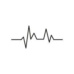 Heartbeat line icon on white background