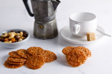 Homemade almond snaps.