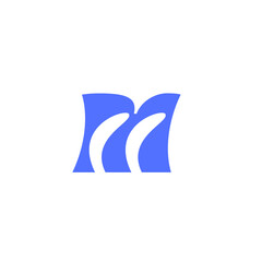 Letter M logo monogram, overlapping line mark M initials combination symbol mockup, white typography design