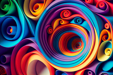 Fototapeta na wymiar Colorful wallpaper background. Multicolored swirl. Generative AI.