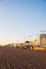 Fototapeta na wymiar Brighton Beach at Sunset looking towards Hove
