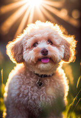 Portrait Of Maltipoo.  Generative AI.