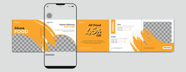 Carousel post template. restaurant instagram microblog carousel post. Editable social media carousel post for food and drinks
