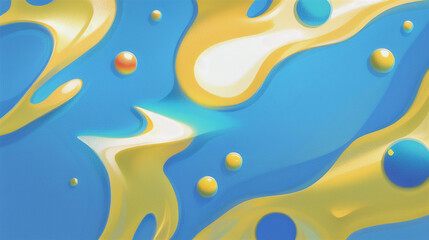 Fototapeta na wymiar アニメ調の水や水滴　絵具やペンキのイメージ　壁紙　清涼感　夏 Anime-style water and water droplets, image of paint and paint, wallpaper, refreshing feeling, summer