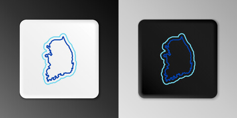 Line South Korea map icon isolated on grey background. Colorful outline concept. Vector
