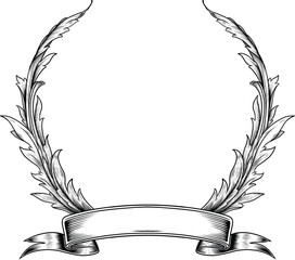 laurel wreath with ribbon
