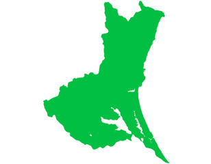 茨城県　地図　緑色　イラスト