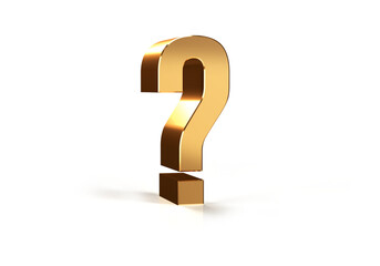 3D Golden Question Mark Transparent