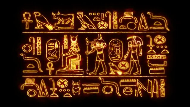 Ancient Egypt Symbols Animation Transparent Alpha Video