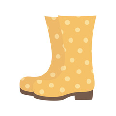 flat vector illustration of rubber boots isolated on white