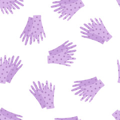 seamless pattern of rubber gloves on white background