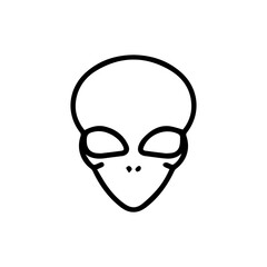 alien face line art vector illustration