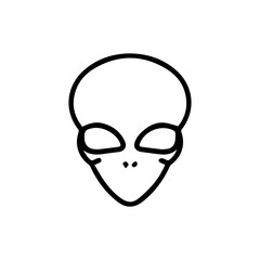 alien face line art vector illustration