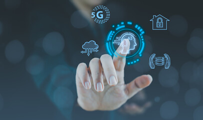 Automation Software Technology Process System Business concept. Digital transformation technology strategy, IoT, internet of things. transformation of ideas in the digital age, machine learning, iot.
