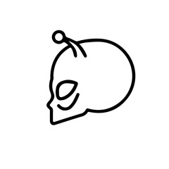 alien face line art vector illustration