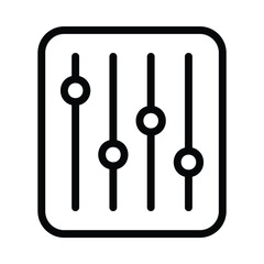 Equalizer icon to provide settings or adjustments to the tone frequency configuration of the music