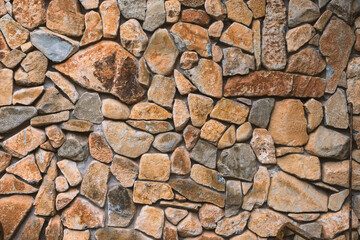 Wall made with natural stones.