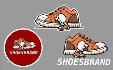 Shoes Shop Logo Template Design cartoon icon design template modern vector, art abstract shoes sneaker logo design vector, Shoes Store