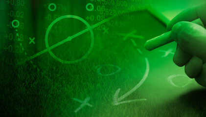 football tactics , soccer manager tactical analysis concept