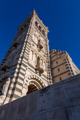 Basilica of Notre-Dame de la Garde or la Bonne Mere in Marseille, France